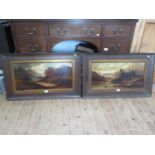 G. Gray Highland landscapes - a pair oil on canvas one signed 30 x 60 cm