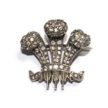 A sterling silver Prince of Wales feathers brooch