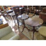 Two 19th century tripod tables with circular tops, a jardiniere stand and a window table (4)