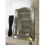 A large white metal mirror 37 cm x 24 cm