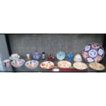Oriental wares including an Agate seal chock 5cm and assorted ceramics (18)