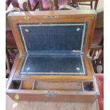 A 19th century brass bound rosewood writing box, of rectangular form with fitted interior, 41 cm