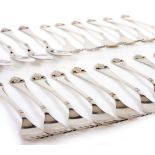 A CONTINENTAL WHITE METAL FIFTY SIX PIECE CUTLERY SET marked 925 by Robbe & Berking consisting of