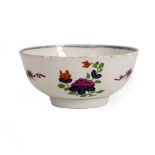 A WORCESTER THUNDER AND LIGHTENING PATTERN SLOP BOWL 15.5cm diameter