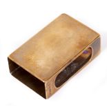 AN ASPREY 9 CARAT GOLD MATCHBOX CASE with marks for Chester 1920, 4.5cm wide x 3cm deep x 1.5cm