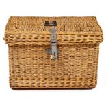 A LARGE WICKER HAMPER 77cm wide x 54cm deep x 52cm high