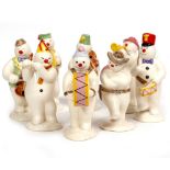 A GROUP OF ROYAL DOULTON 'SNOWMAN' FIGURINES to include 'Cymbal Player', 'Violinist', '
