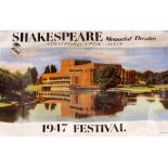 SHAKESPEARE MEMORIAL THEATRE STRATFORD UPON AVON 1947 FESTIVAL POSTER by Downtons Limited, 77cm x