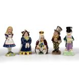A COLLECTION OF BESWICK FIGURINES 'ALICE SERIES' to include 'Alice', 'Mad Hatter', 'Queen of