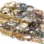 A COLLECTION OF COSTUME JEWELLERY bangles, bracelets and necklaces