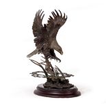 ALASKA CHILKAT Bald Eagle Preserve Pride and Passion, bronze sculpture, 48cm high