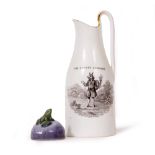 AN EARLY 19TH CENTURY W DUGAN WINCHESTER PORCELAIN JUG transfer printed with The Trusty Servant