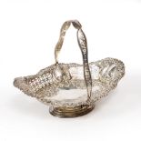 A SUSSEX GOLDSMITHS CO PIERCED SILVER BOWL embossed with floral decoration and having marks for