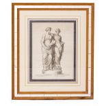 A SET OF FIVE ANTIQUE PRINTS AFTER BAUDET depicting classical sculptures, each approximately 39cm