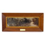 A 19TH CENTURY VIEW OF TASMANIA oil on board, 12cm x 42cm