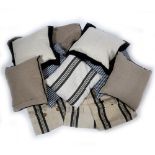 TWO PAIRS OF LINEN CUSHIONS together with further cushions and cushion covers (11)