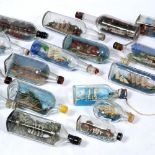 A COLLECTION OF VARIOUS SHIPS IN BOTTLES twenty three in all, the largest approximately 26cm long