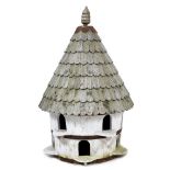A LARGE HALF ROUND DOVECOTE made from reclaimed pine, 84cm wide x 48cm deep x 130cm high