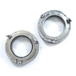 A PAIR OF DECORATIVE WHITE METAL PORTHOLES each 31cm diameter x 8cm deep (2)