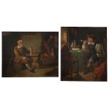 A PAIR OF 19TH CENTURY PAINTINGS depicting figures within Dutch interiors, each oil on panel, one