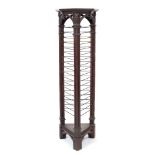 A 19TH CENTURY FRENCH GOTHIC REVIVAL FLOOR STANDING PLATE RACK OR STAND the triangular section