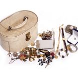 A LARGE QUANTITY OF COSTUME JEWELLERY and an early to mid 20th century autograph book At present,