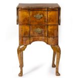 A MIXED LOT OF OCCASIONAL FURNITURE to include a walnut serpentine fronted twin drawer bedside