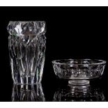 A MID TO LATE 20TH CENTURY ORREFORS TORUP CUT CRYSTAL GLASS BOWL by Sven Palmquist, the outer edge