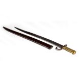 A LATE 19TH CENTURY FRENCH BAYONET dated 1869, overall 71cm in length At present, there is no