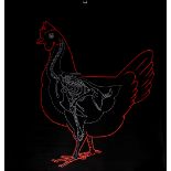 A MID 20TH CENTURY AUSTRIAN PULL DOWN WALL CHART depicting the anatomy of a chicken, printed by