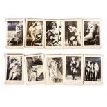 A GROUP OF TEN LATE 19TH / EARLY 20TH CENTURY EROTIC PHOTOGRAPHS OF NUDE WOMEN each approximately