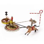 A NEW MECHANICAL EQUESTRIENNE by Britain, with original box and paintwork, the box 18cm wide x 9cm
