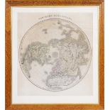 AN EARLY 19TH CENTURY HAND COLOURED MAP depicting the Northern hemisphere, engraved by Kirkwood