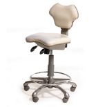 A MURRAY LEATHER DENTIST CHAIR with adjustable back and seat, 97cm high At present, there is no