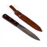 A VICTORIAN ROSEWOOD HANDLED STEEL KNIFE by George Butler & Co of Sheffield England, with brass