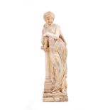 P J BANCHINI (LATE 19TH CENTURY ITALIAN SCHOOL) Beatrice, alabaster, signed to the reverse and