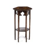 A SOCIETY OF ARTISTS 53 NEW BOND STREET, MOORISH STYLE OCCASIONAL TABLE with painted floral