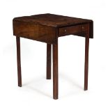 A GEORGE III MAHOGANY PEMBROKE TABLE with single drawer and fluted legs, 63cm wide x 71cm high