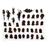 A GROUP OF THIRTY FOUR CAST BRONZE OR BRASS PROFILE BUSTS of notable persons, to include Greek