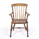 AN OLD WINDSOR CHAIR with comb back, 55cm wide x 88cm high Condition: signs of old woodworm