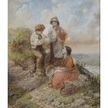 GEORGE COLEMAN 'Blowing Bubbles', watercolour, signed and dated 1885, 34cm x 29.5cm, framed and