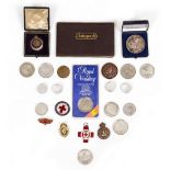 A COLLECTION OF GOLFING AND OTHER COMMEMORATIVE AND SPORTING MEDALS some silver examples (a