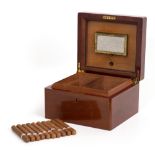 A DUNHILL HUMIDOR 25cm wide x 22cm deep x 15cm high together with ten Monte Cristo Habana cigars,