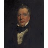 19TH CENTURY HEAD AND SHOULDER PORTRAIT of a gentleman, oil on board, 60cm x 49cm, mounted in a