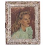 EARLY TO MID 20TH CENTURY ENGLISH SCHOOL head and shoulder portrait of a young woman with long