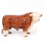 A MELBA WARE POTTERY HEREFORD BULL 39cm wide x 25cm high Condition: a small glaze hairline on the