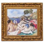 A DECORATIVE PASTEL PAINTING AFTER RENOIR of bathers, 69cm x 78cm, stamped to the reverse 'Canals