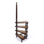A REPRODUCTION FOUR TIER STAINED WOODEN SET OF LIBRARY STEPS 44cm wide x 113cm high Condition: