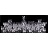 A PART SUITE OF TUDOR CUT GLASS to include tumblers of various sizes, a further set of five cut