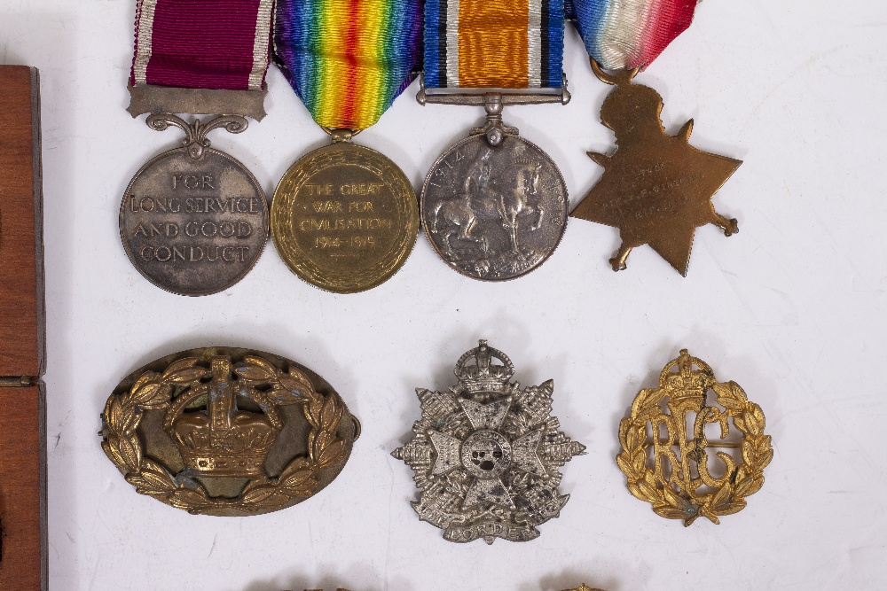 A CASED SET OF FOUR WORLD WAR I MEDALS awarded to 7403 Private J.F. Dingain. RIF. Brig. together - Image 39 of 39